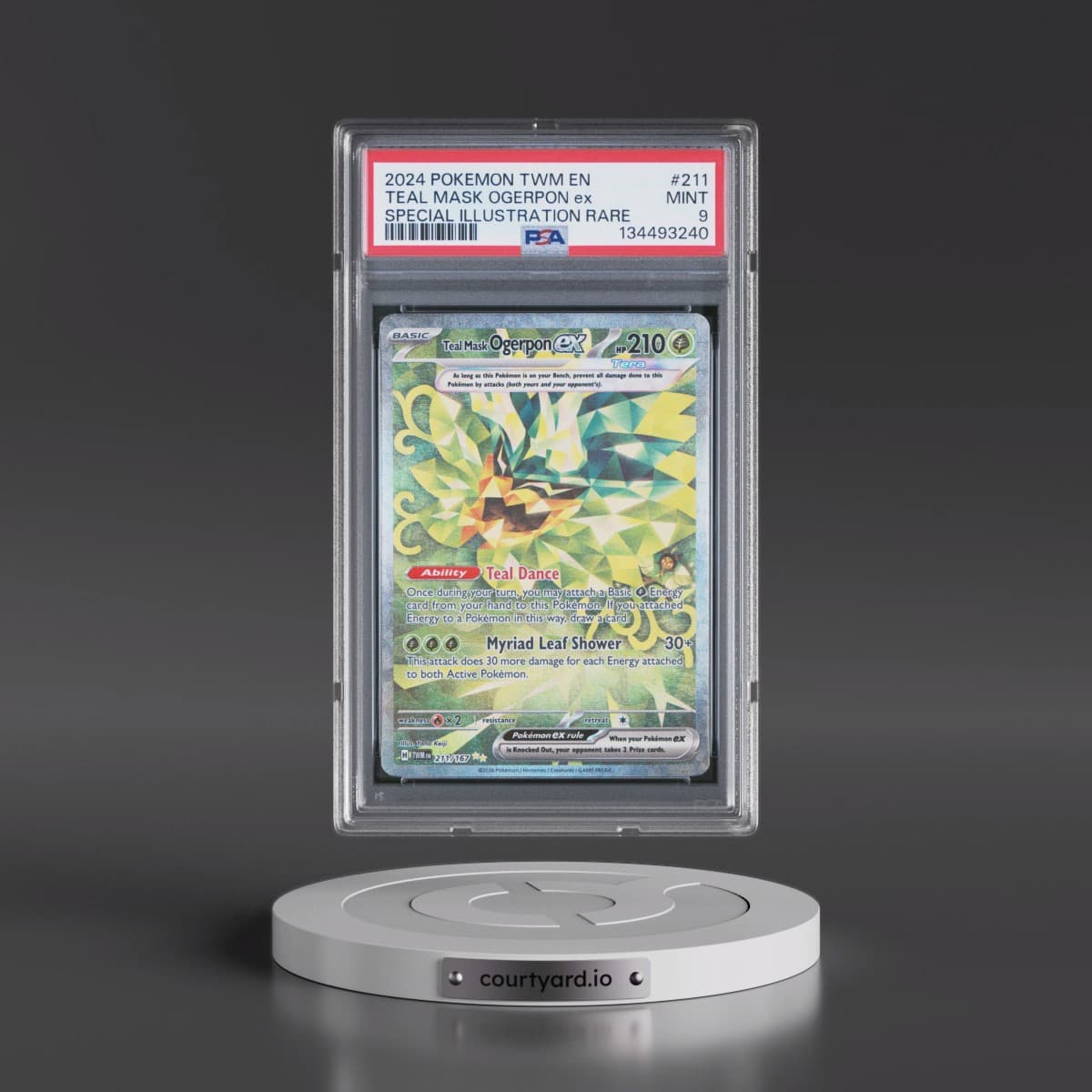 2024 Pokémon Twm EN-Twilight Masquerade #211 Teal Mask Ogerpon EX - Holo Special Illustration Rare (PSA 9 MINT)