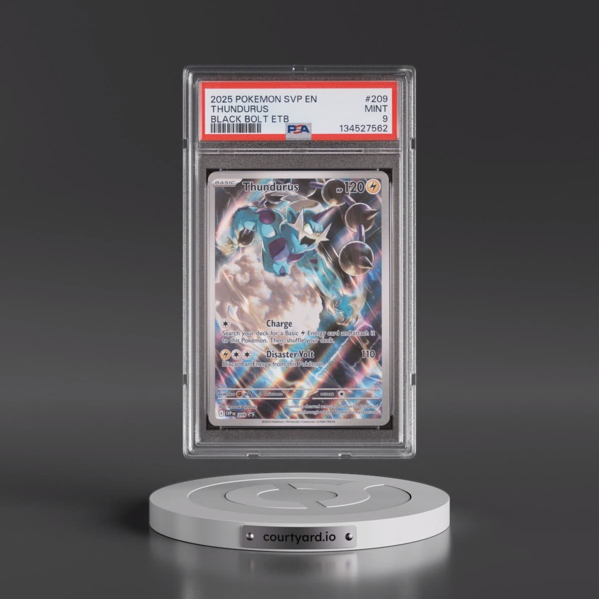 2025 Pokémon Svp EN-SV Black Star Promo #209 Thundurus - Black Bolt Elite Trainer Box (PSA 9 MINT)