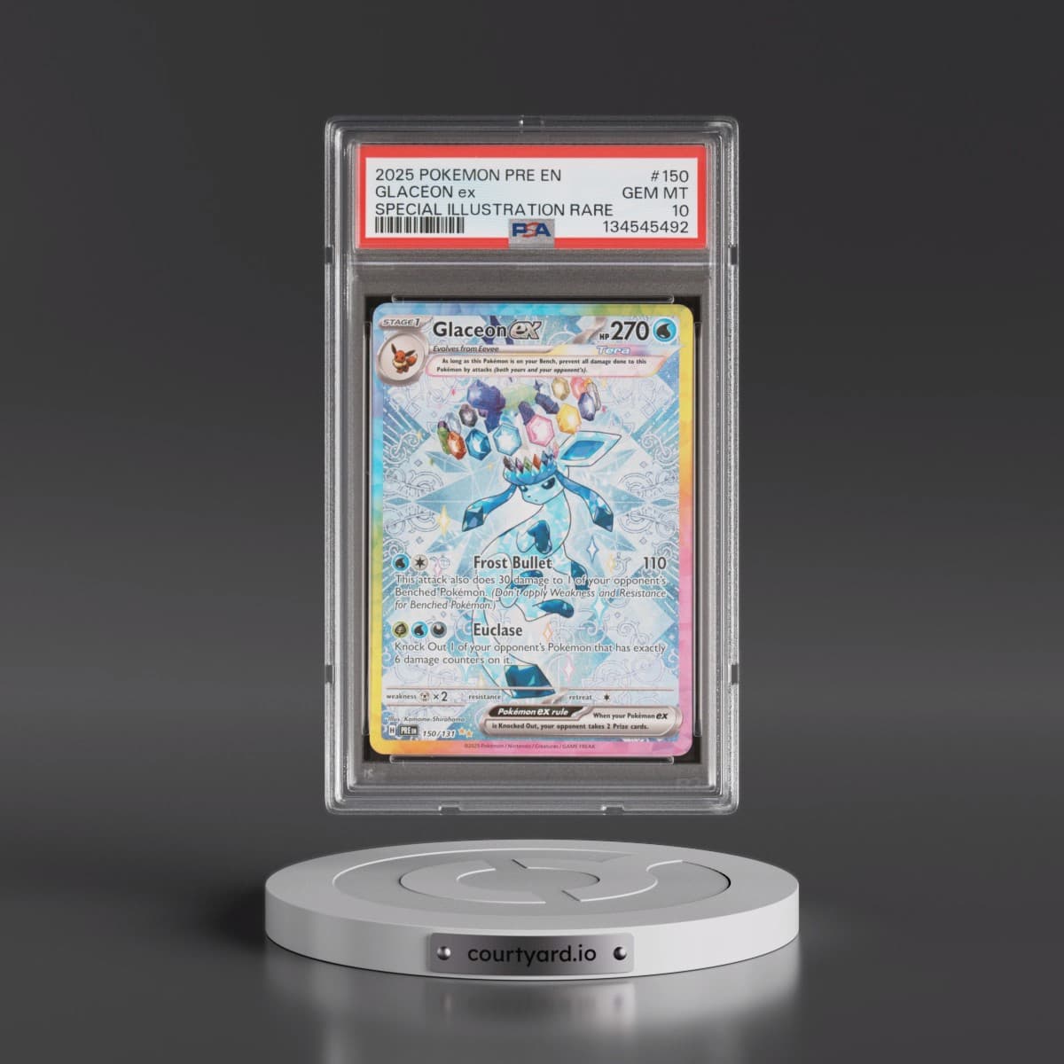 2025 Pokémon Pre EN-Prismatic Evolutions #150 Glaceon EX - Holo Special Illustration Rare (PSA 10 GEM MINT)