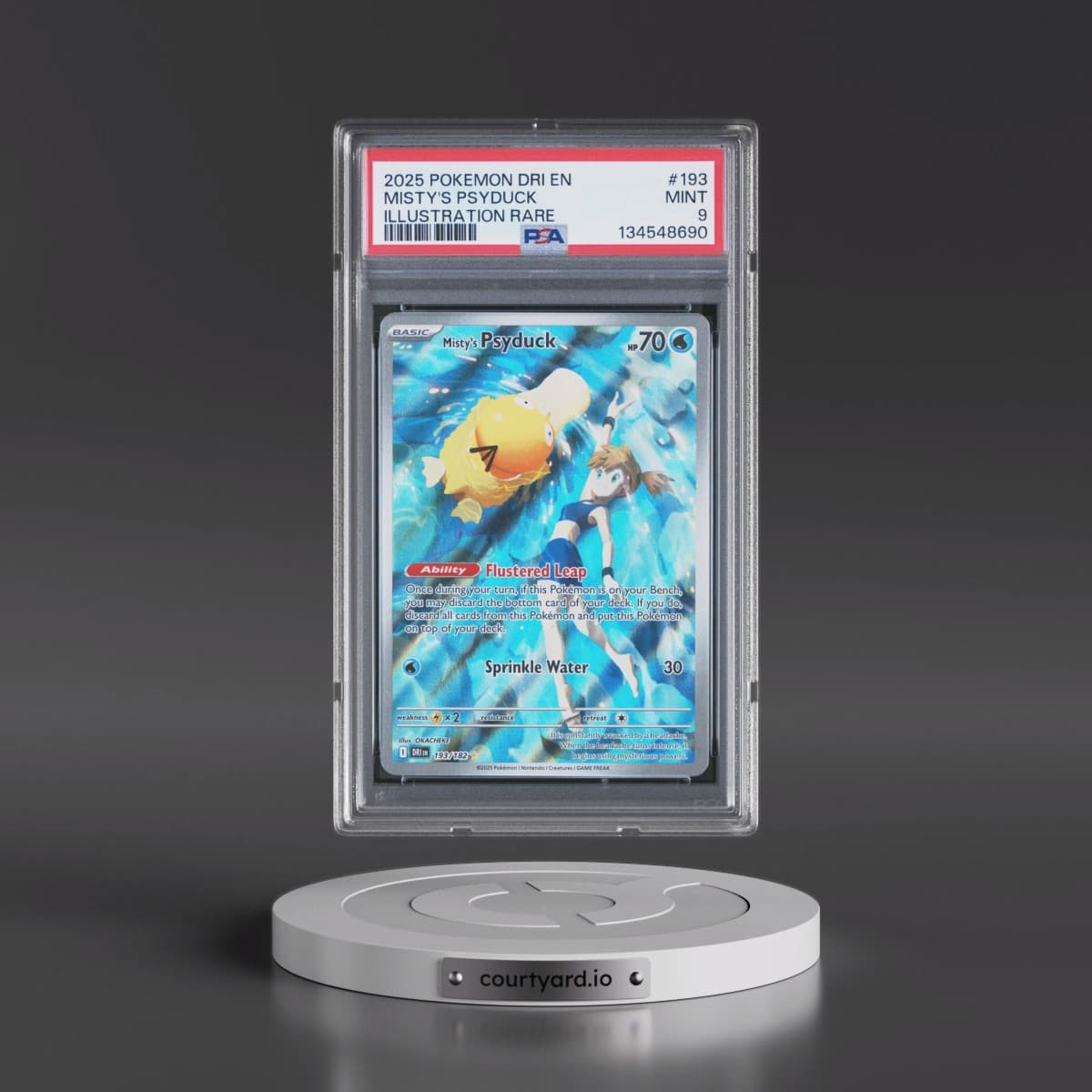 2025 Pokémon Dri EN-Destined Rivals #193 Misty's Psyduck - Illustration Rare (PSA 9 MINT)