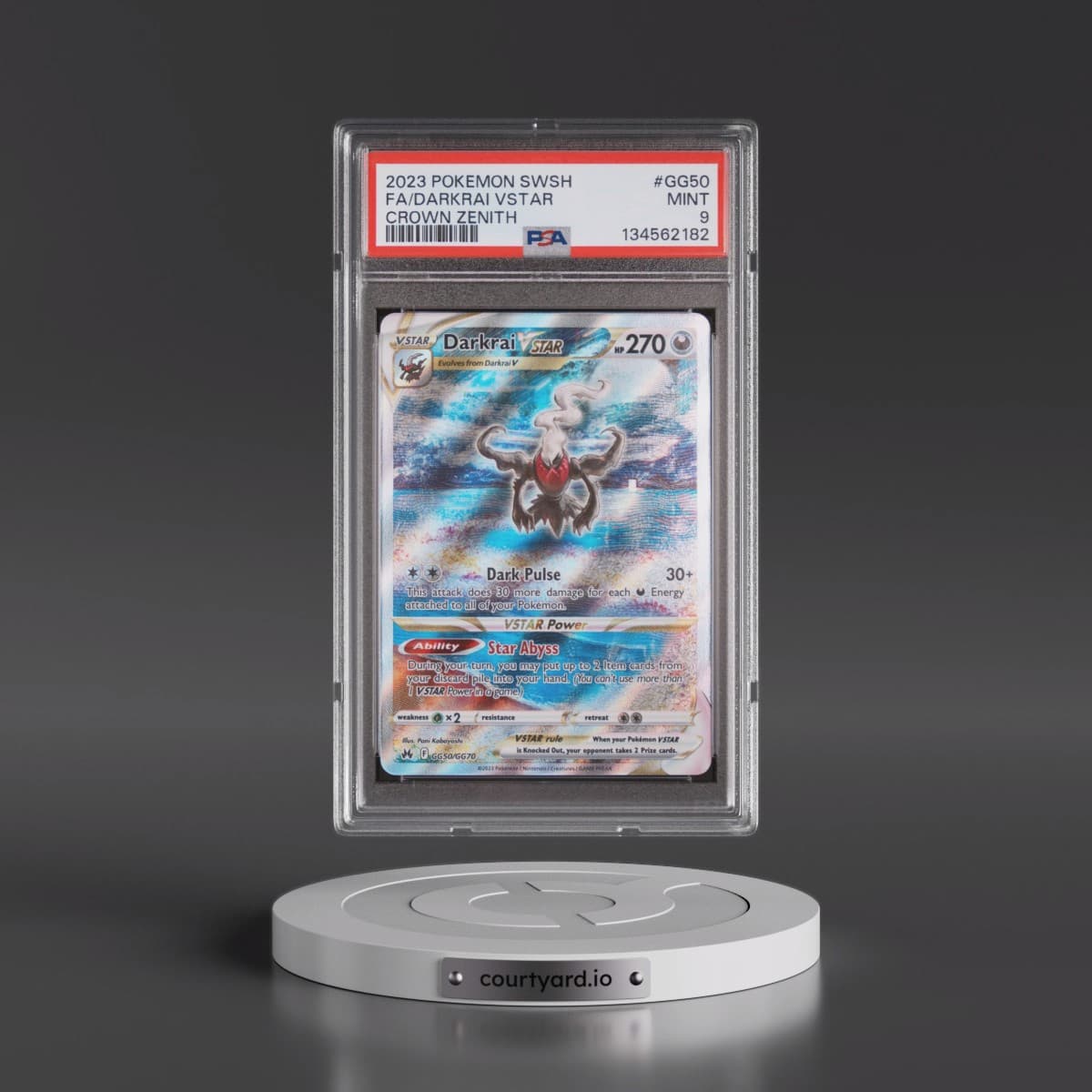2023 Pokémon Sword and Shield Crown Zenith #GG50 Darkrai Vstar - Full Art (PSA 9 MINT)