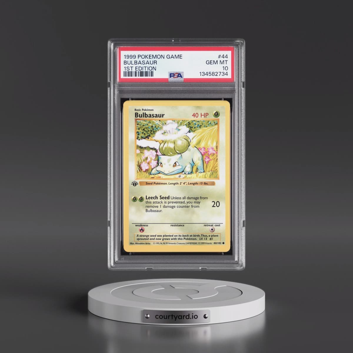 1999 Pokémon Game #44 Bulbasaur - 1st Edition (PSA 10 GEM MINT)