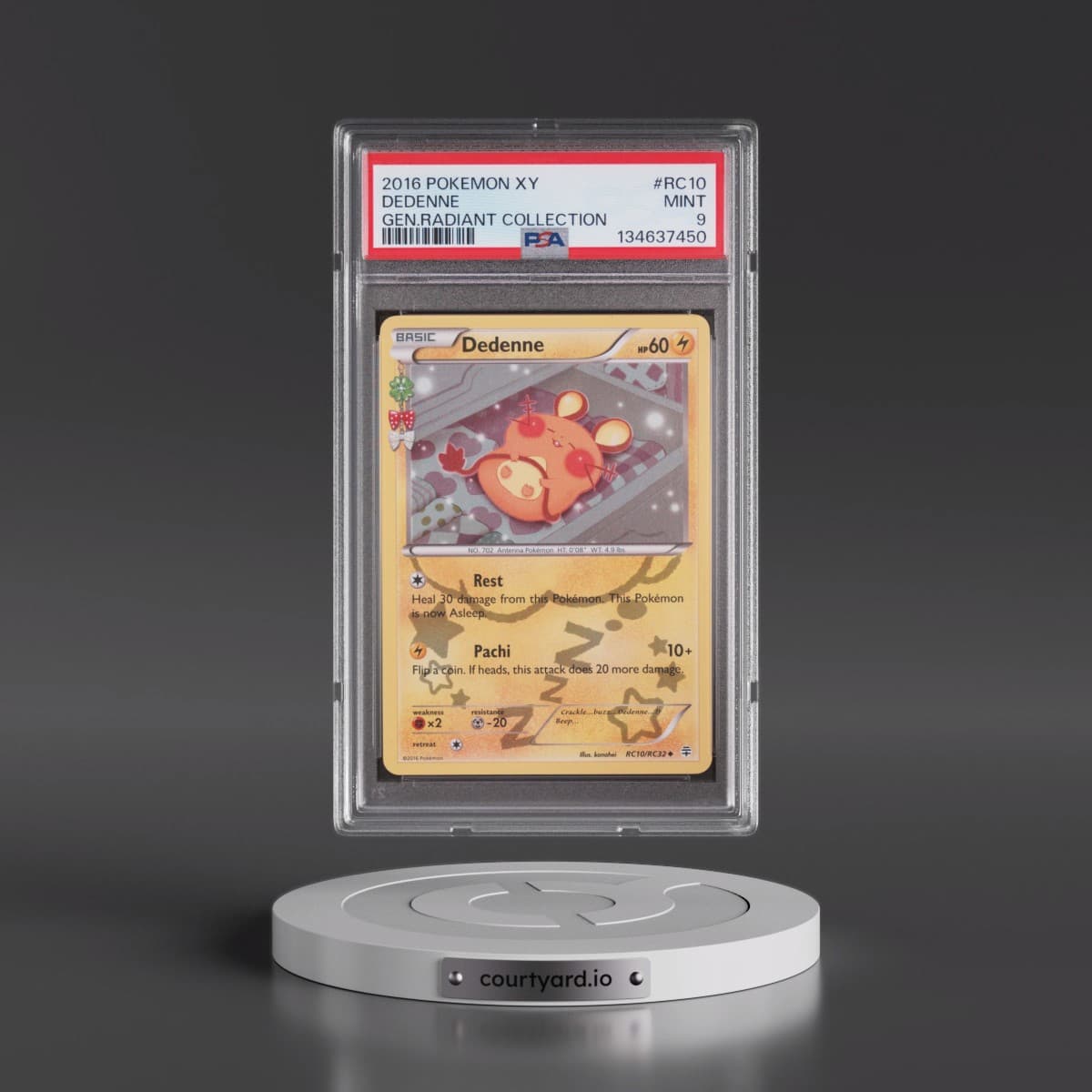 2016 Pokémon XY Generations Radiant Collection #RC10 Dedenne (PSA 9 MINT)