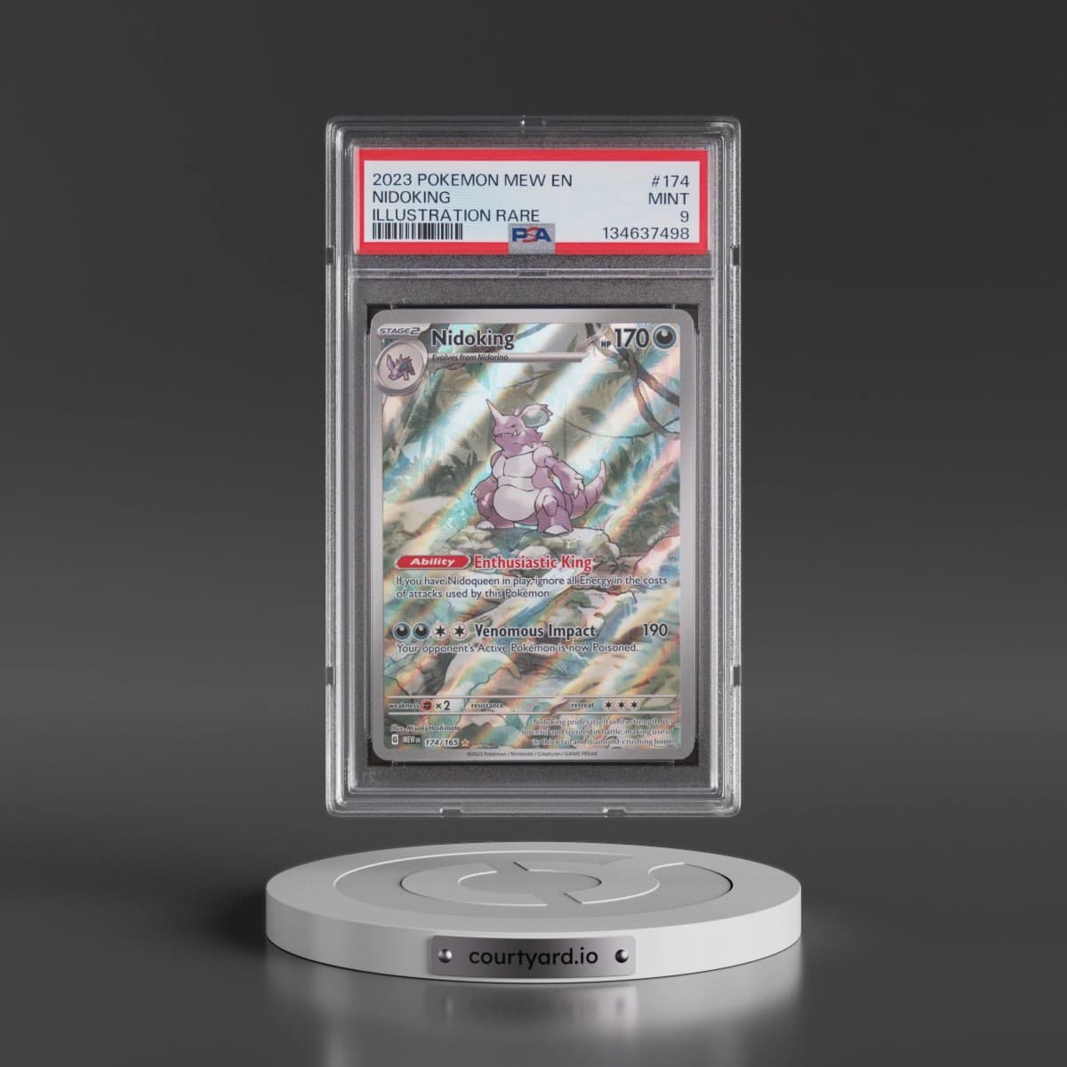 2023 Pokémon Mew EN-151 #174 Nidoking - Illustration Rare (PSA 9 MINT)