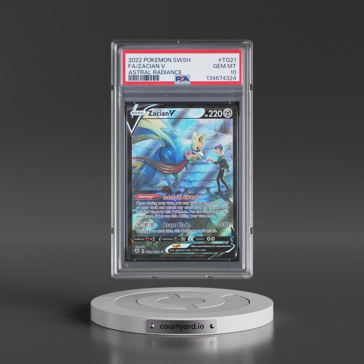 2022 Pokémon Sword & Shield Astral Radiance #TG21 Zacian V - Holo Full Art (PSA 10 GEM MINT)