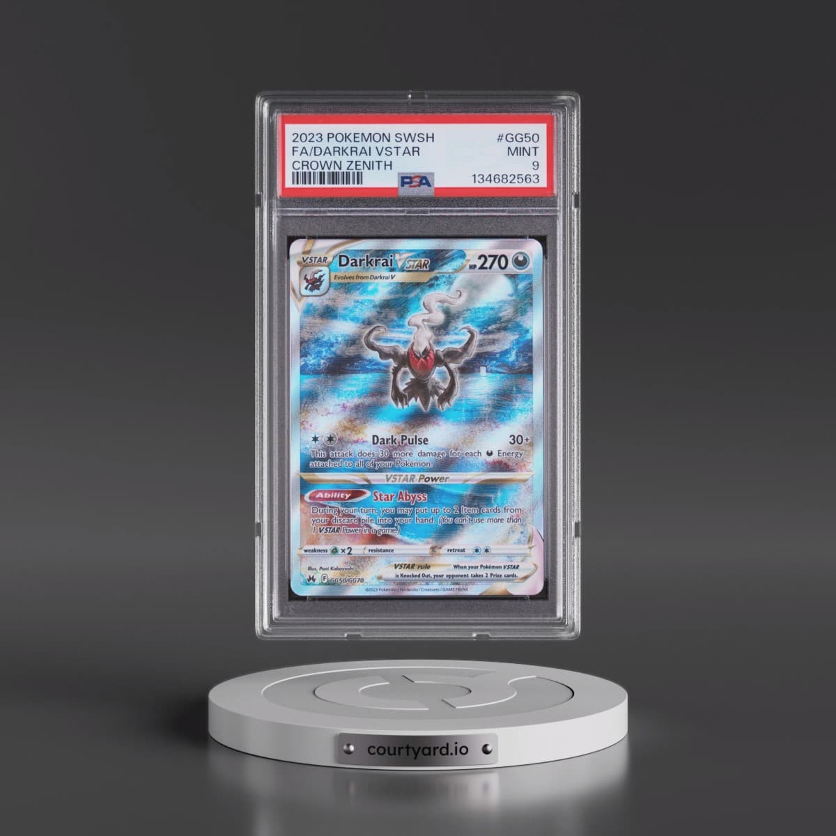2023 Pokémon Sword and Shield Crown Zenith #GG50 Darkrai Vstar - Full Art (PSA 9 MINT)