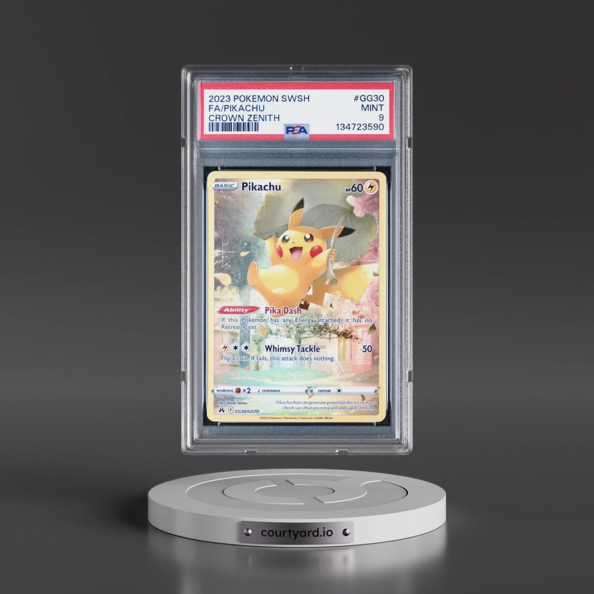 2023 Pokémon Sword and Shield Crown Zenith #GG30 Pikachu - Full Art (PSA 9 MINT)