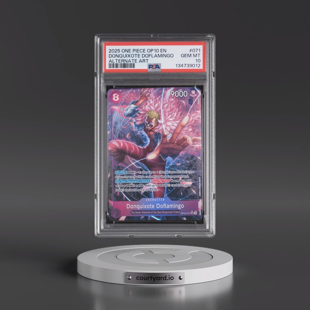 2025 One Piece OP10-Royal Blood #071 Donquixote Doflamingo - Alternate Art (PSA 10 GEM MINT)