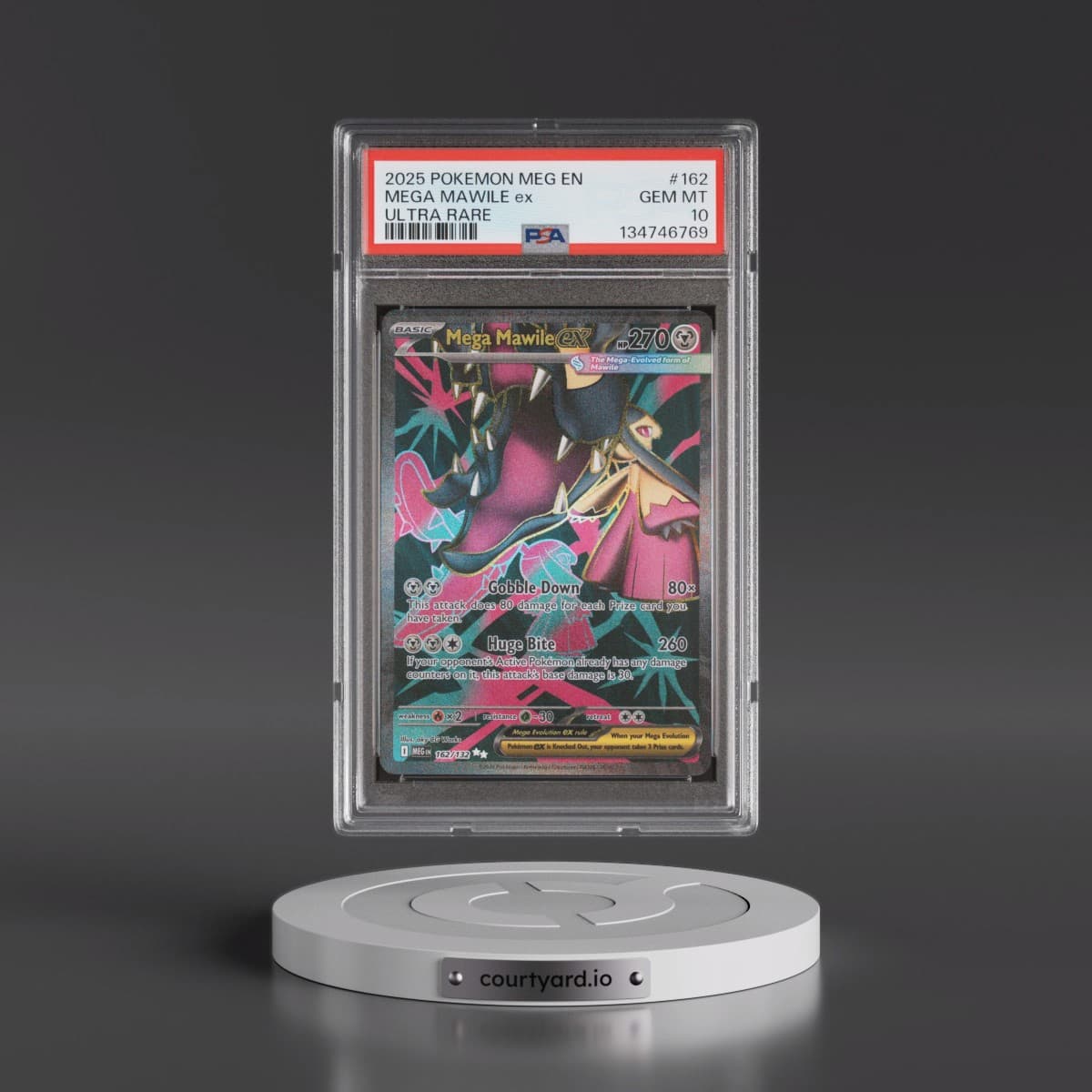 2025 Pokémon Meg EN-Mega Evolution #162 Mega Mawile EX - Holo Ultra Rare (PSA 10 GEM MINT)
