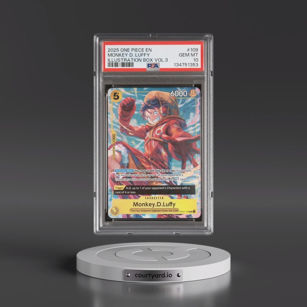2025 One Piece Promos #109 Monkey D. Luffy - Illustration Box Vol.3 (PSA 10 GEM MINT)