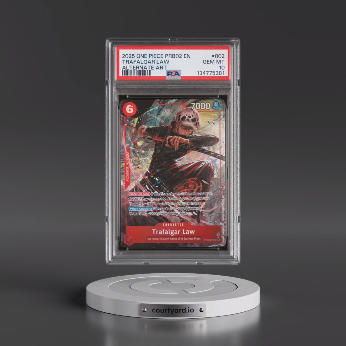 2025 One Piece PRB02-Premium Booster -One Piece Card the Best- Vol.2 #002 Trafalgar Law - Alternate Art (PSA 10 GEM MINT)