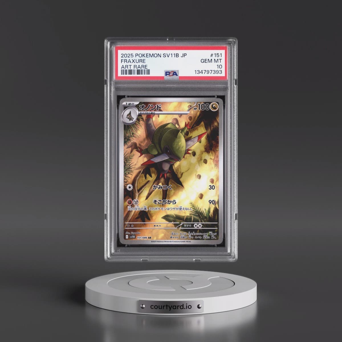 2025 Pokémon Sv11b-Black Bolt #151 Fraxure - Art Rare (PSA 10 GEM MINT)