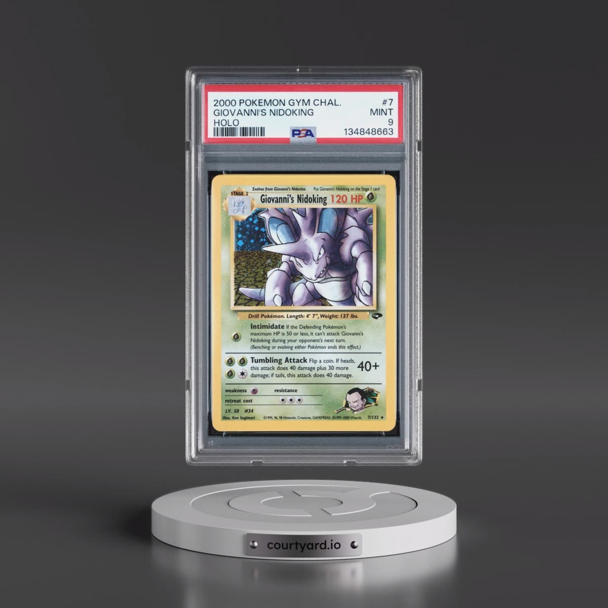 2000 Pokémon Gym Challenge #7 Giovanni's Nidoking - Holo (PSA 9 MINT)