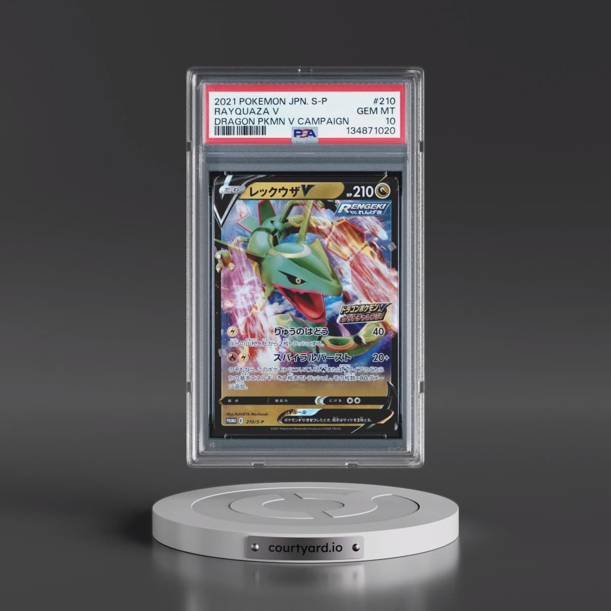 2021 Pokémon S Promo #210 Rayquaza V - Holo Dragon Pokemon V Campaign (PSA 10 GEM MINT)