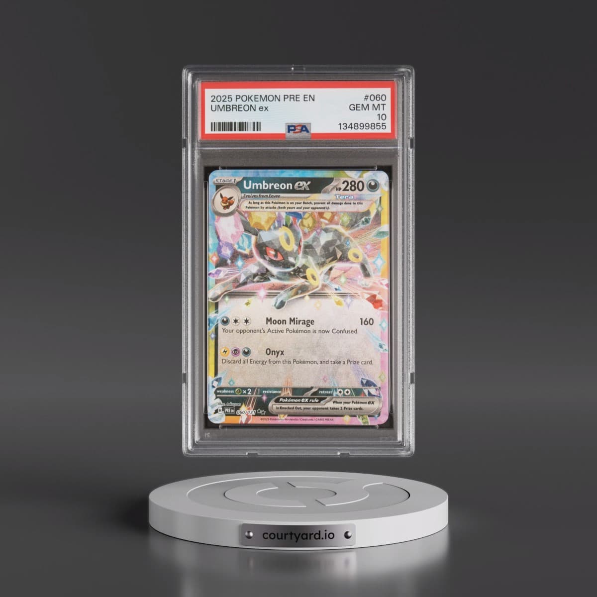 2025 Pokémon Pre EN-Prismatic Evolutions #060 Umbreon EX - Holo (PSA 10 GEM MINT)