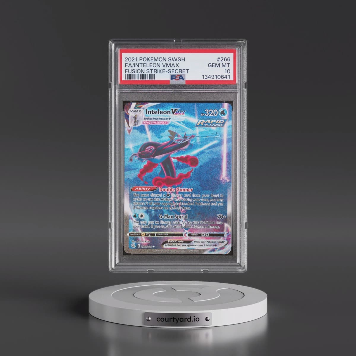 2021 Pokémon Sword & Shield Fusion Strike #266 Inteleon Vmax - Full Art Secret (PSA 10 GEM MINT)