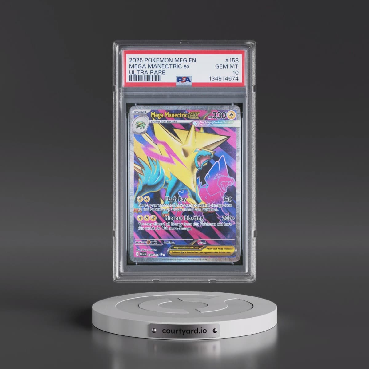 2025 Pokémon Meg EN-Mega Evolution #158 Mega Manectric EX - Holo Ultra Rare (PSA 10 GEM MINT)