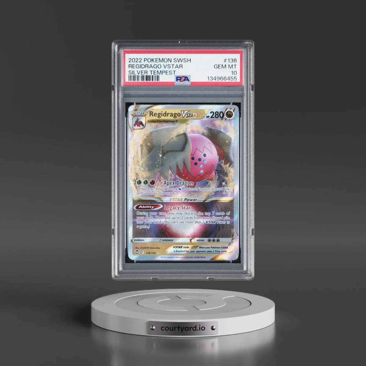 2022 Pokémon Sword & Shield Silver Tempest #136 Regidrago Vstar (PSA 10 GEM MINT)