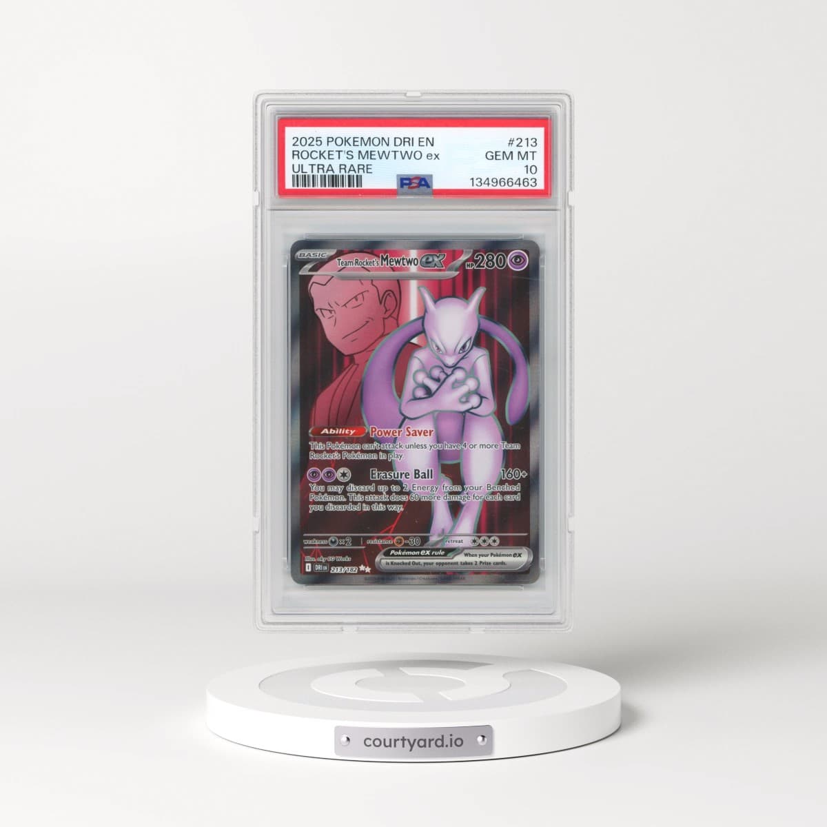 2025 Pokémon Dri EN-Destined Rivals #213 Team Rocket's Mewtwo EX - Holo Ultra Rare (PSA 10 GEM MINT)