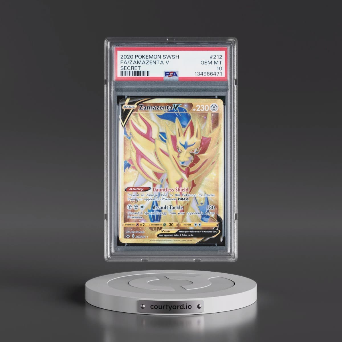 2020 Pokémon Sword & Shield #212 Zamazenta V - Holo Full Art Secret (PSA 10 GEM MINT)