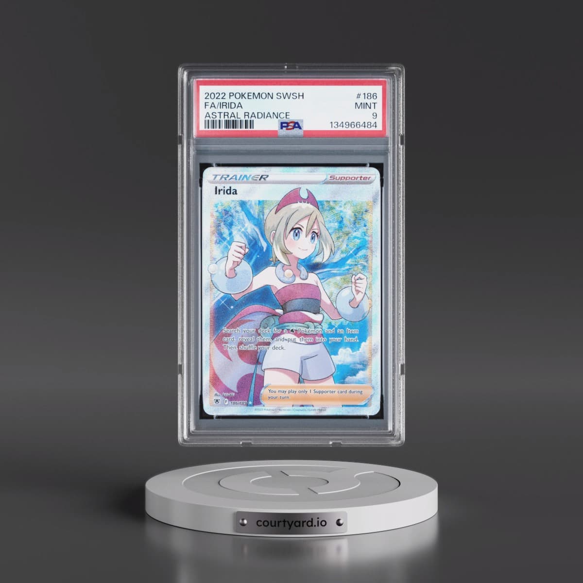 2022 Pokémon Sword & Shield Astral Radiance #186 Irida - Full Art (PSA 9 MINT)