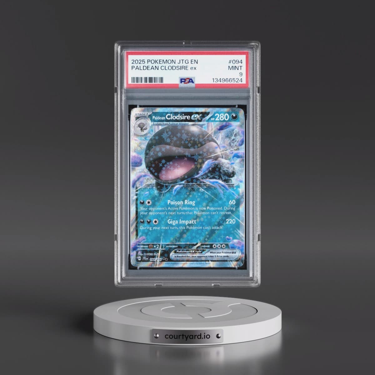2025 Pokémon Jtg EN-Journey Together #094 Paldean Clodsire EX - Holo (PSA 9 MINT)