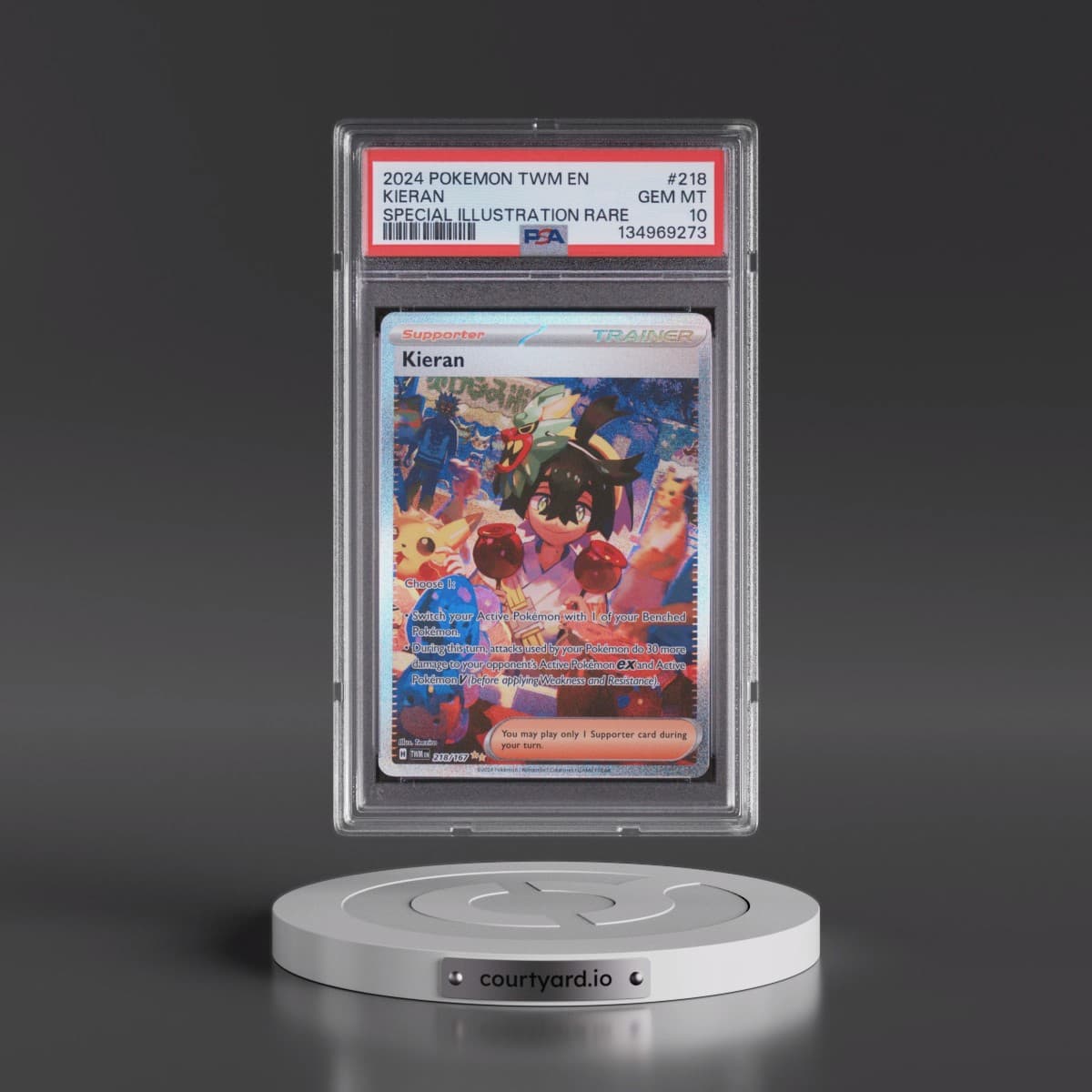 2024 Pokémon Twm EN-Twilight Masquerade #218 Kieran - Special Illustration Rare (PSA 10 GEM MINT)