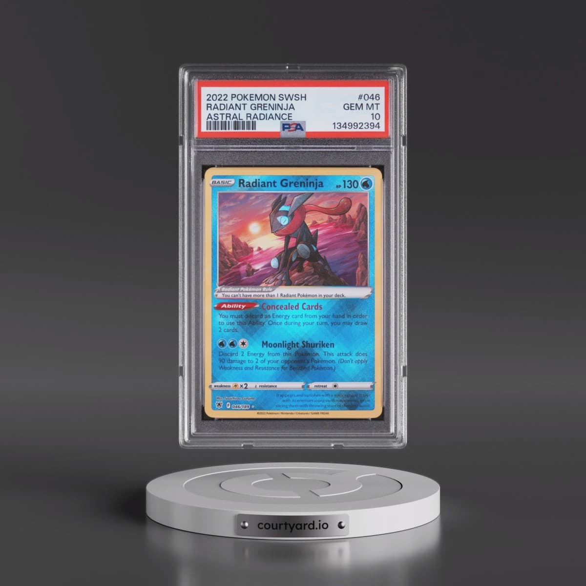 2022 Pokémon Sword & Shield Astral Radiance #046 Radiant Greninja - Holo (PSA 10 GEM MINT)