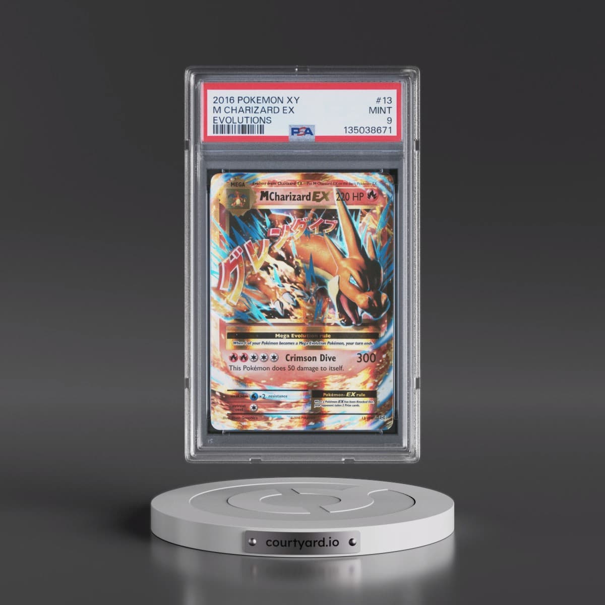 2016 Pokémon XY Evolutions #13 M Charizard EX - Holo (PSA 9 MINT)