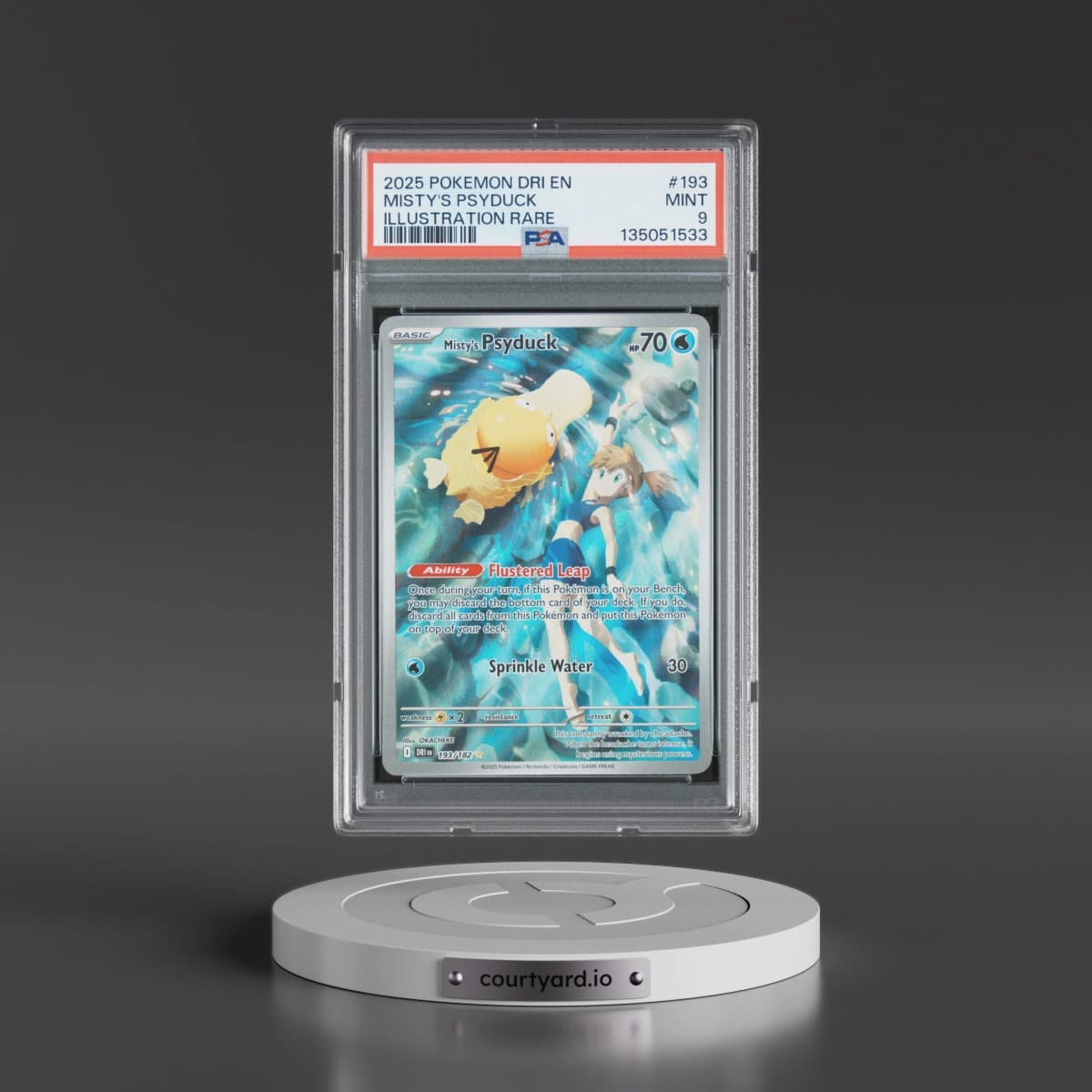 2025 Pokémon Dri EN-Destined Rivals #193 Misty's Psyduck - Illustration Rare (PSA 9 MINT)