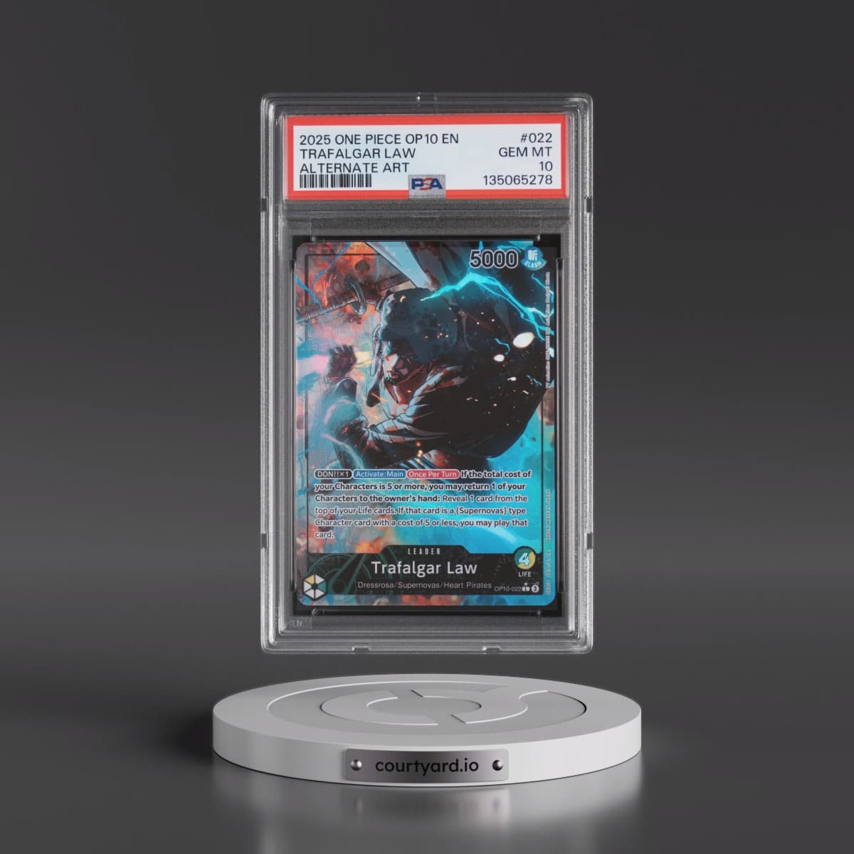 2025 One Piece OP10-Royal Blood #022 Trafalgar Law - Alternate Art (PSA 10 GEM MINT)