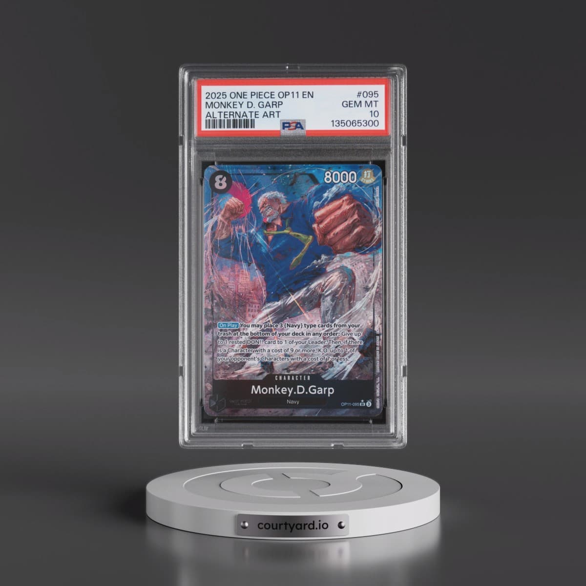 2025 One Piece OP11-A Fist of Divine Speed #095 Monkey D. Garp - Alternate Art (PSA 10 GEM MINT)