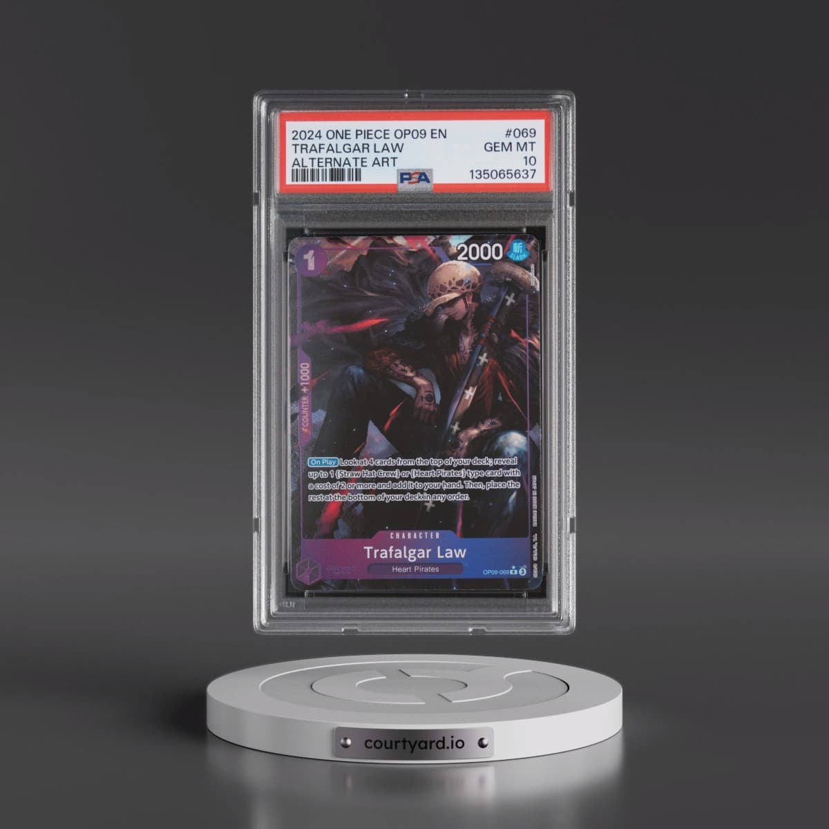 2024 One Piece OP09-Emperors in the New World #069 Trafalgar Law - Alternate Art (PSA 10 GEM MINT)