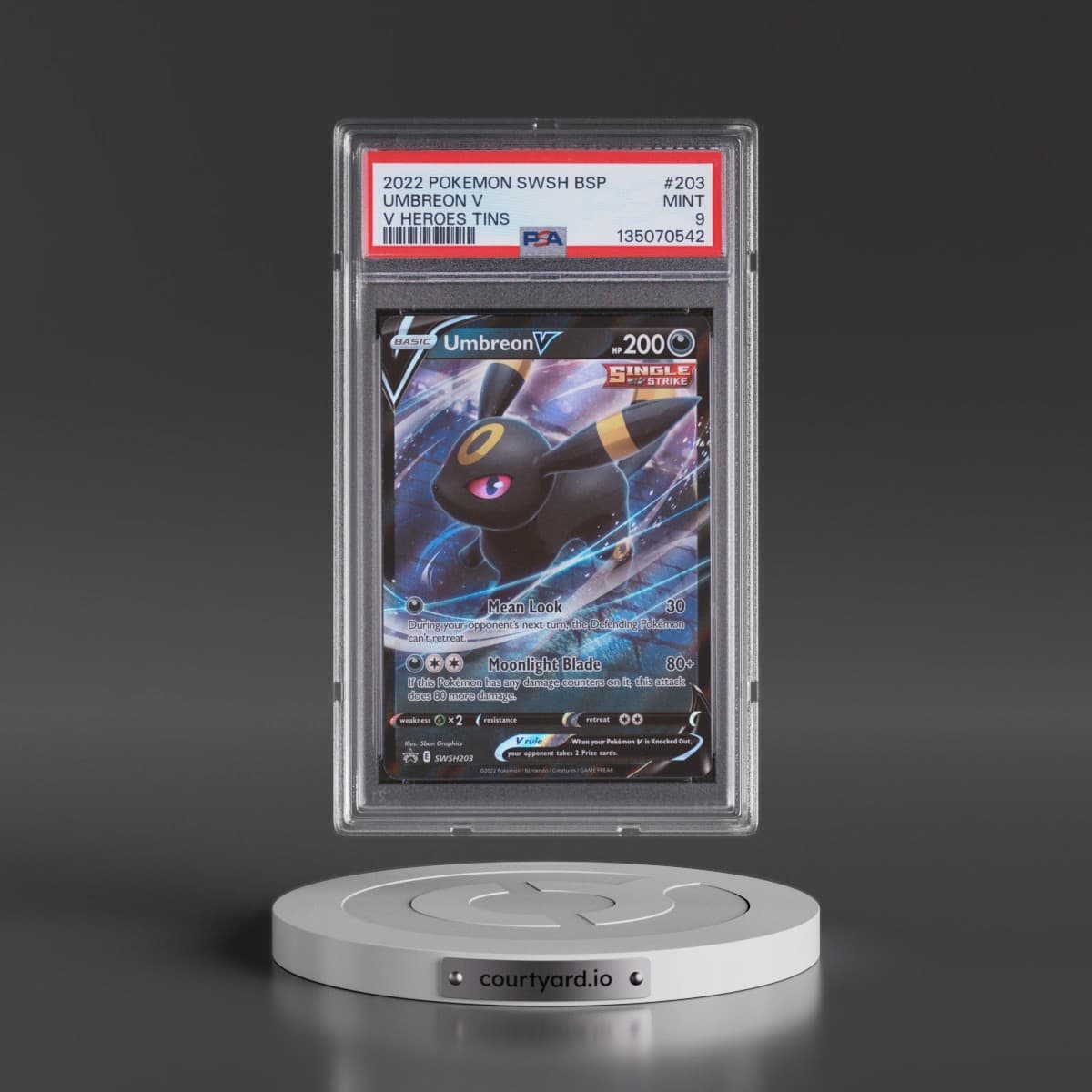 2022 Pokémon Swsh Black Star Promo #203 Umbreon V - Holo V Heroes Tins (PSA 9 MINT)