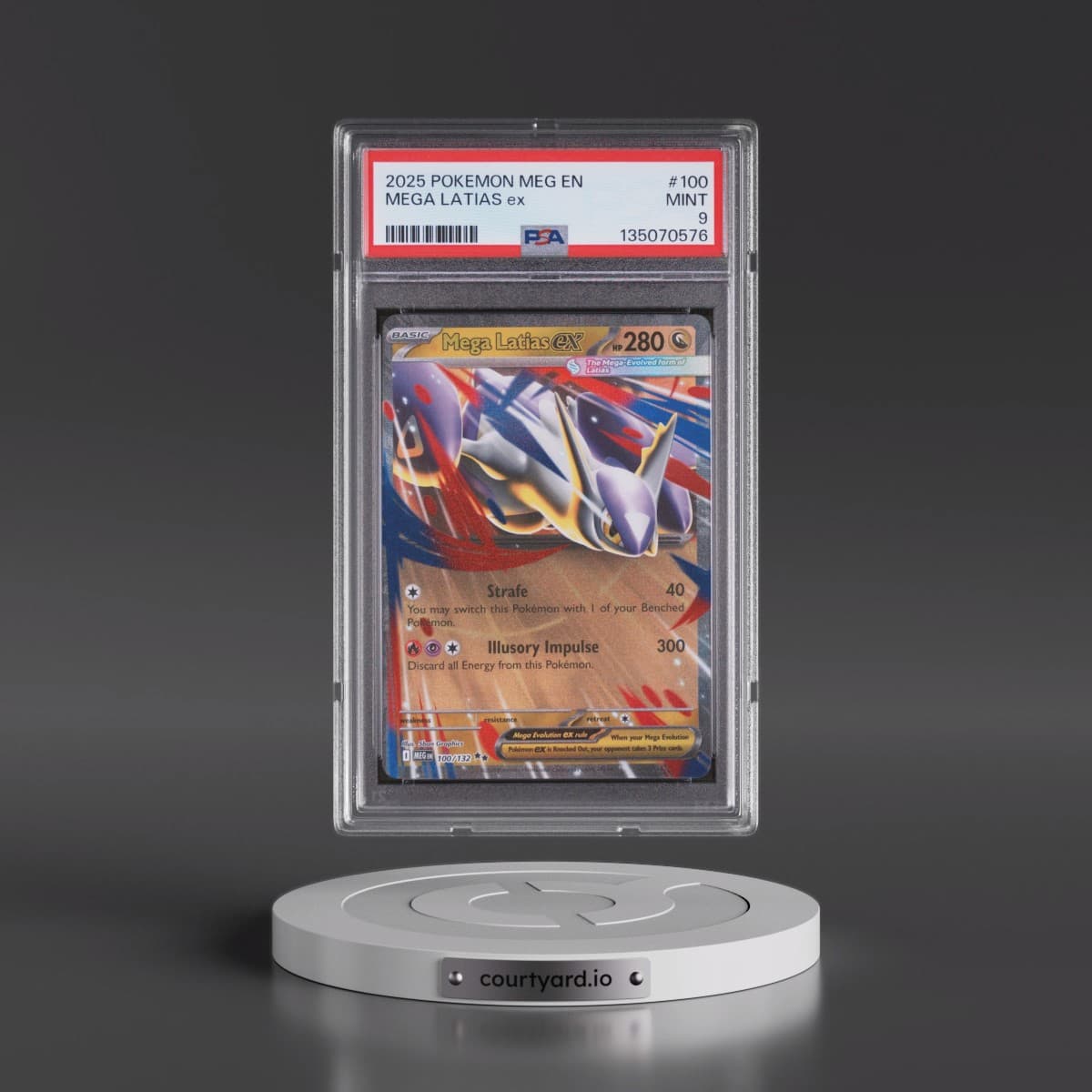 2025 Pokémon Meg EN-Mega Evolution #100 Mega Latias EX - Holo (PSA 9 MINT)