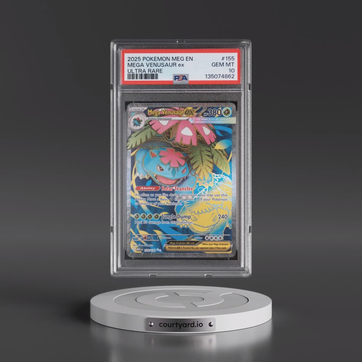 2025 Pokémon Meg EN-Mega Evolution #155 Mega Venusaur EX - Holo Ultra Rare (PSA 10 GEM MINT)