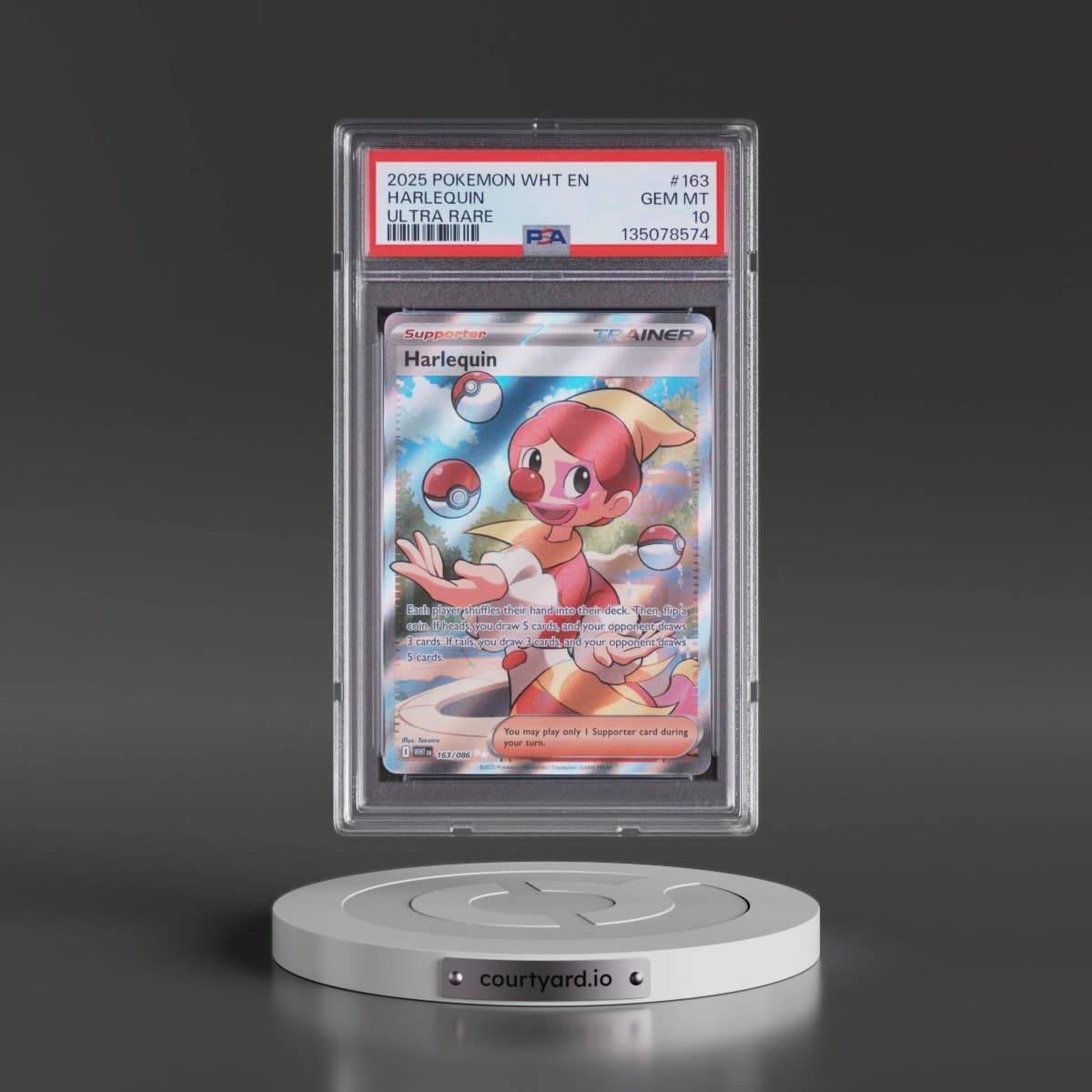 2025 Pokémon Wht EN-White Flare #163 Harlequin - Ultra Rare (PSA 10 GEM MINT)