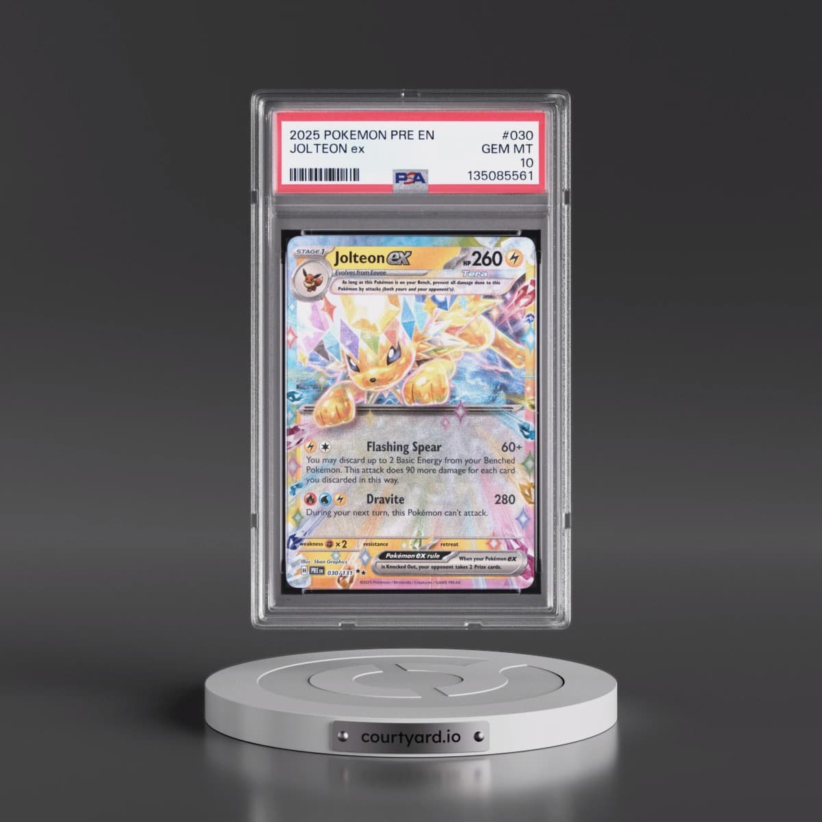 2025 Pokémon Pre EN-Prismatic Evolutions #030 Jolteon EX - Holo (PSA 10 GEM MINT)