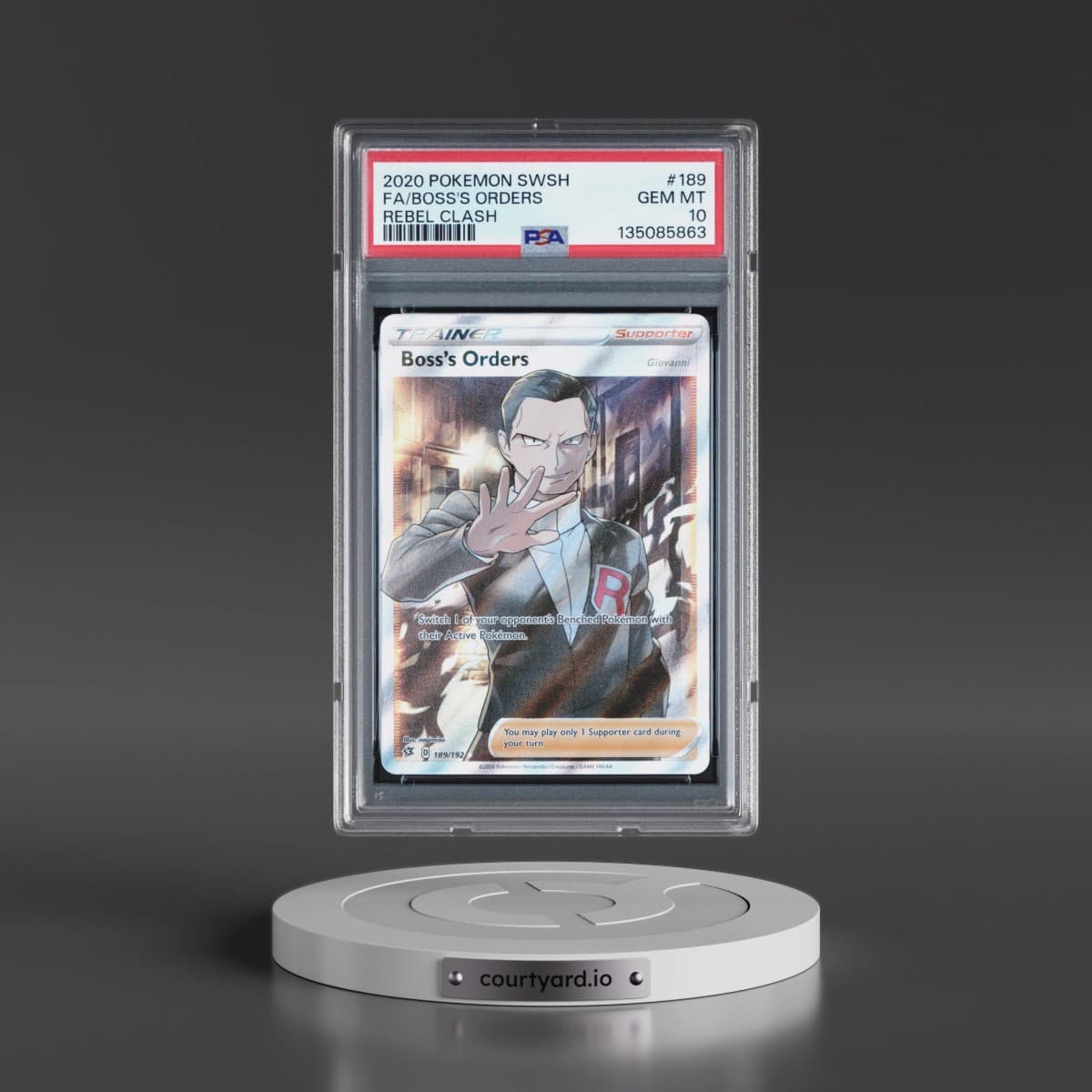 2020 Pokémon Sword & Shield Rebel Clash #189 Boss's Orders - Full Art (PSA 10 GEM MINT)