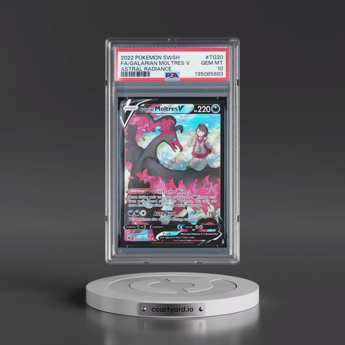 2022 Pokémon Sword & Shield Astral Radiance #TG20 Galarian Moltres V - Holo Full Art (PSA 10 GEM MINT)