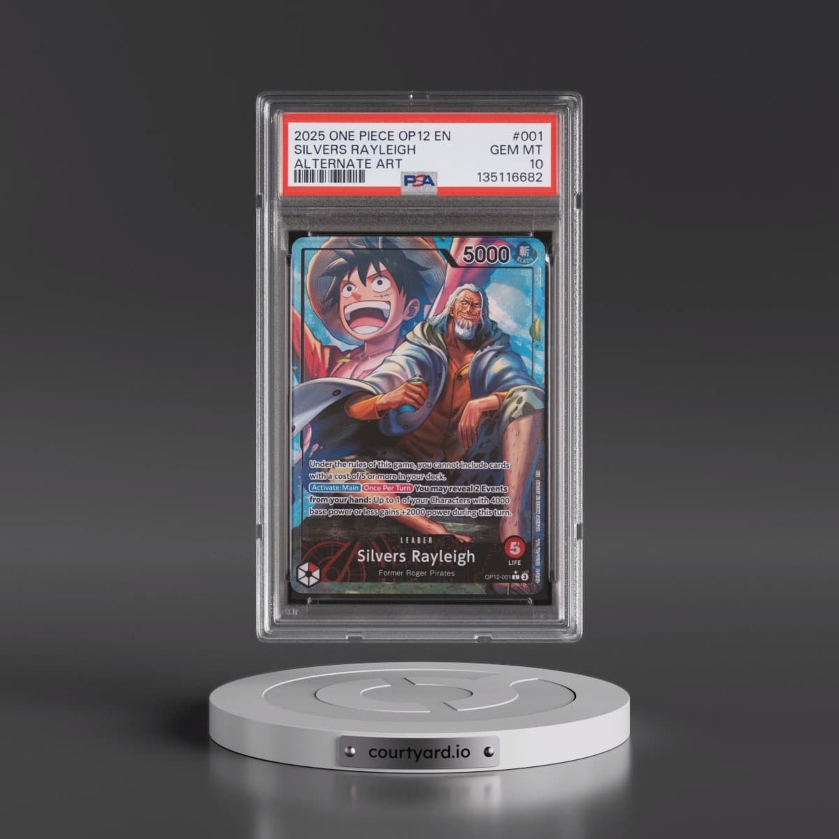 2025 One Piece OP12-Legacy of the Master #001 Silvers Rayleigh - Alternate Art (PSA 10 GEM MINT)