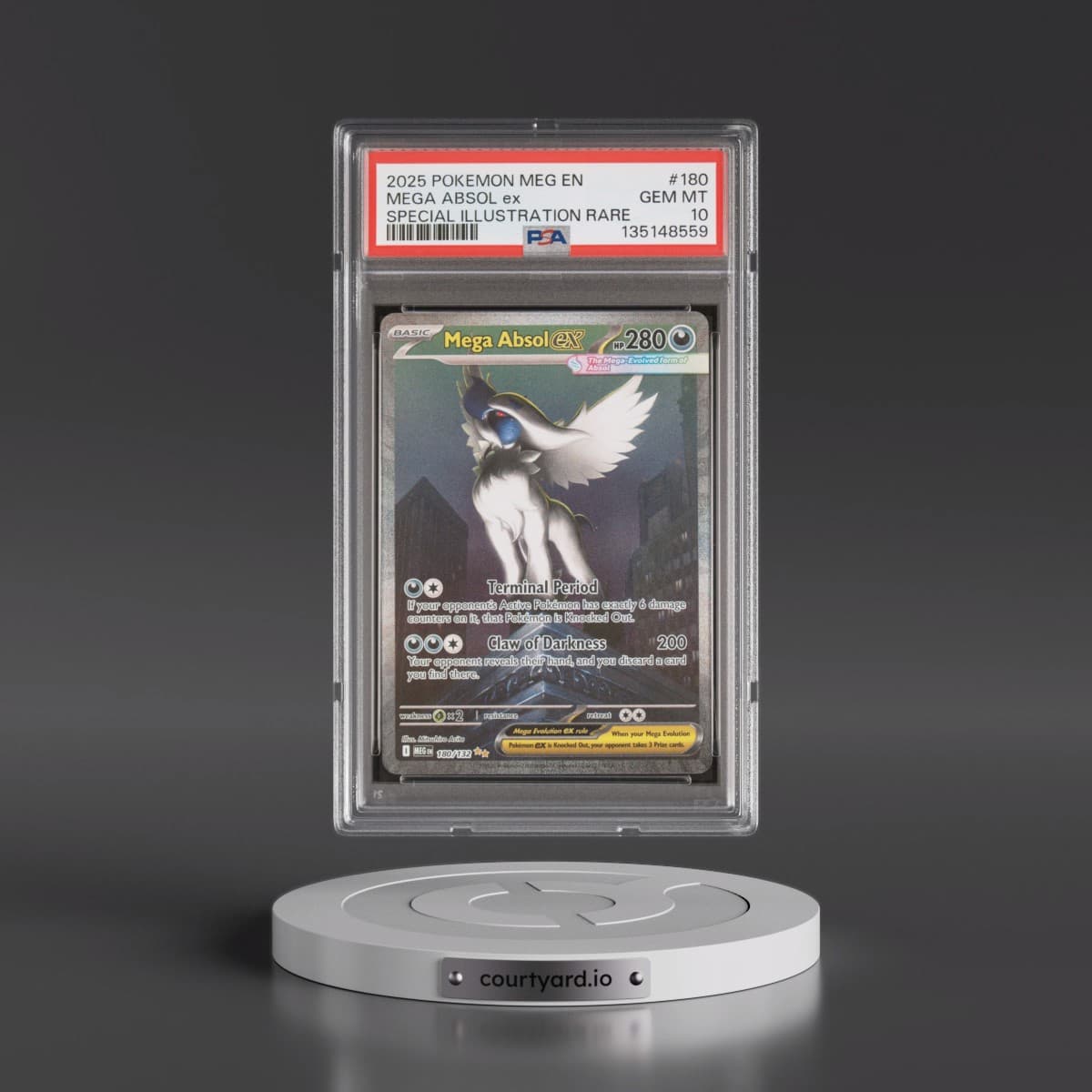 2025 Pokémon Meg EN-Mega Evolution #180 Mega Absol EX - Holo Special Illustration Rare (PSA 10 GEM MINT)
