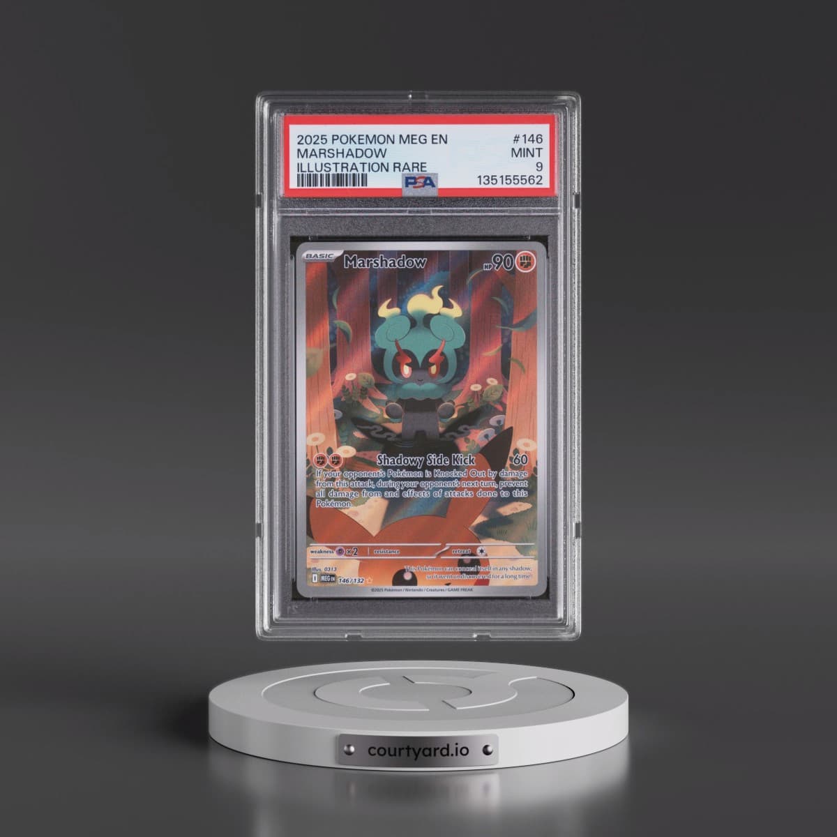 2025 Pokémon Meg EN-Mega Evolution #146 Marshadow - Illustration Rare (PSA 9 MINT)