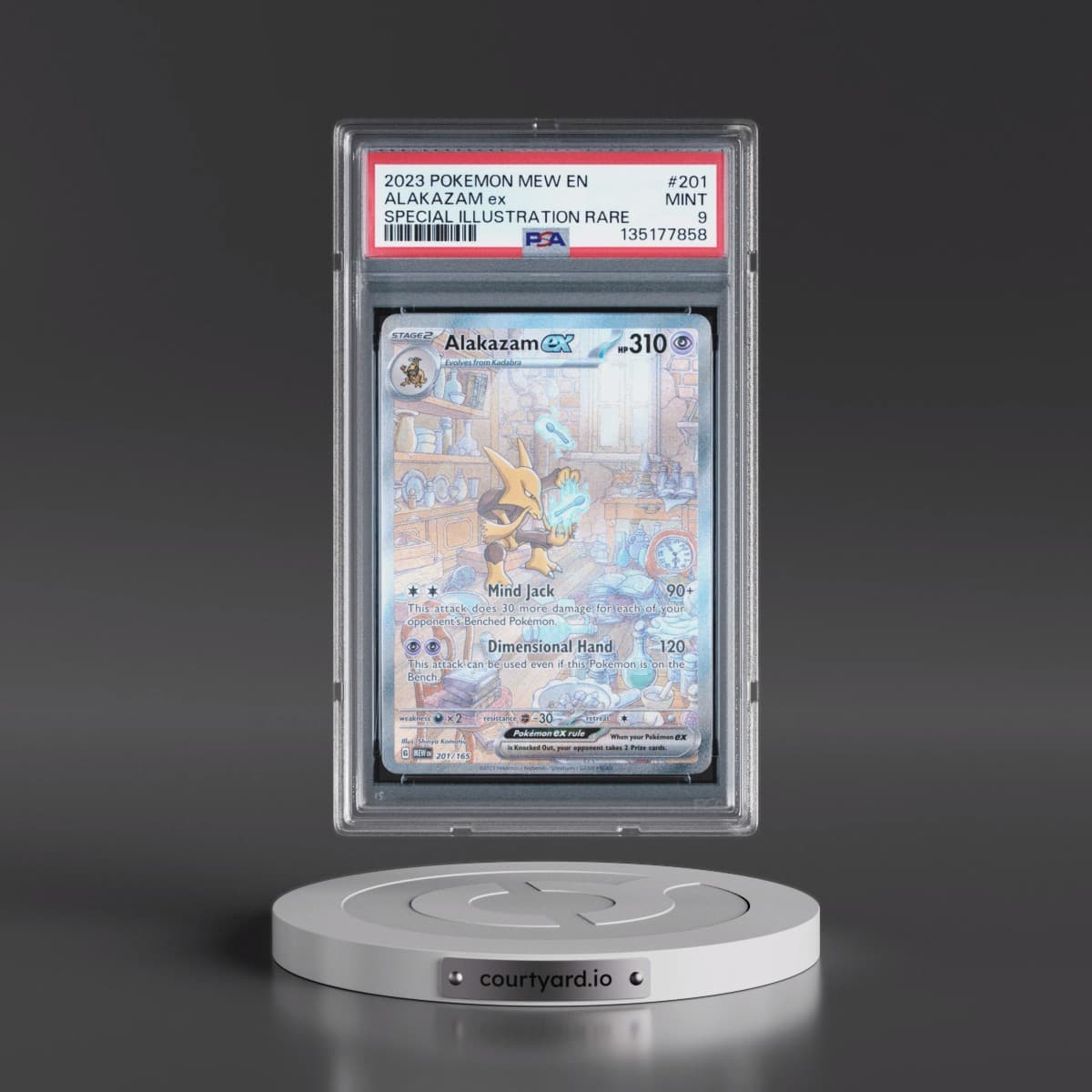 2023 Pokémon Mew EN-151 #201 Alakazam EX - Holo Special Illustration Rare (PSA 9 MINT)