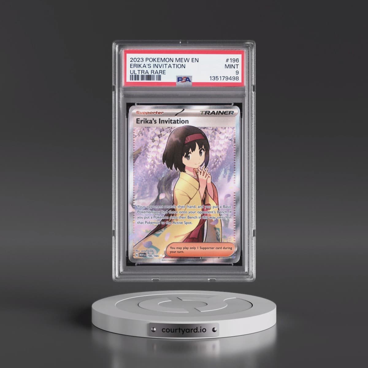 2023 Pokémon Mew EN-151 #196 Erika's Invitation - Ultra Rare (PSA 9 MINT)