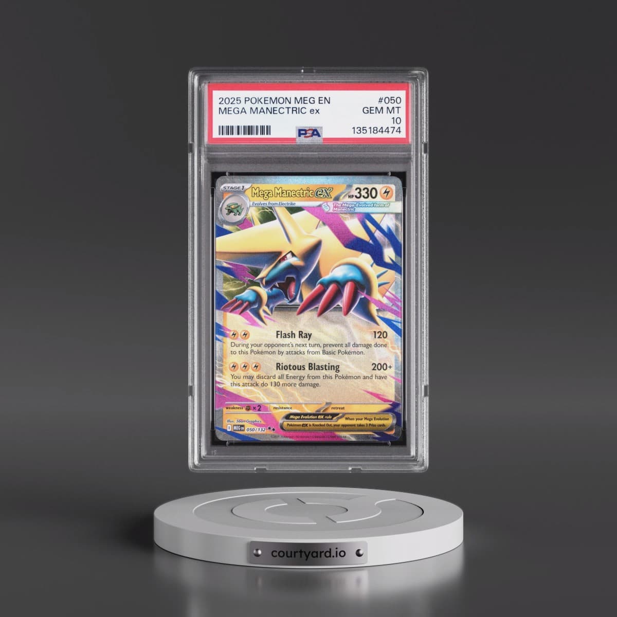 2025 Pokémon Meg EN-Mega Evolution #050 Mega Manectric EX - Holo (PSA 10 GEM MINT)