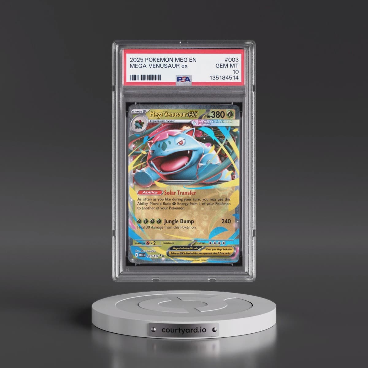 2025 Pokémon Meg EN-Mega Evolution #003 Mega Venusaur EX - Holo (PSA 10 GEM MINT)