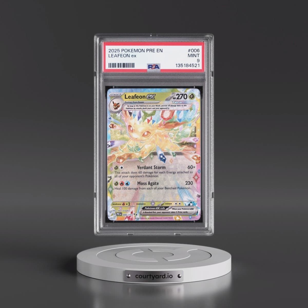 2025 Pokémon Pre EN-Prismatic Evolutions #006 Leafeon EX - Holo (PSA 9 MINT)