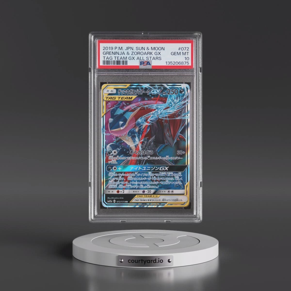 2019 Pokémon Sun & Moon Tag Team GX All Stars #072 Greninja & Zoroark GX - Holo (PSA 10 GEM MINT)