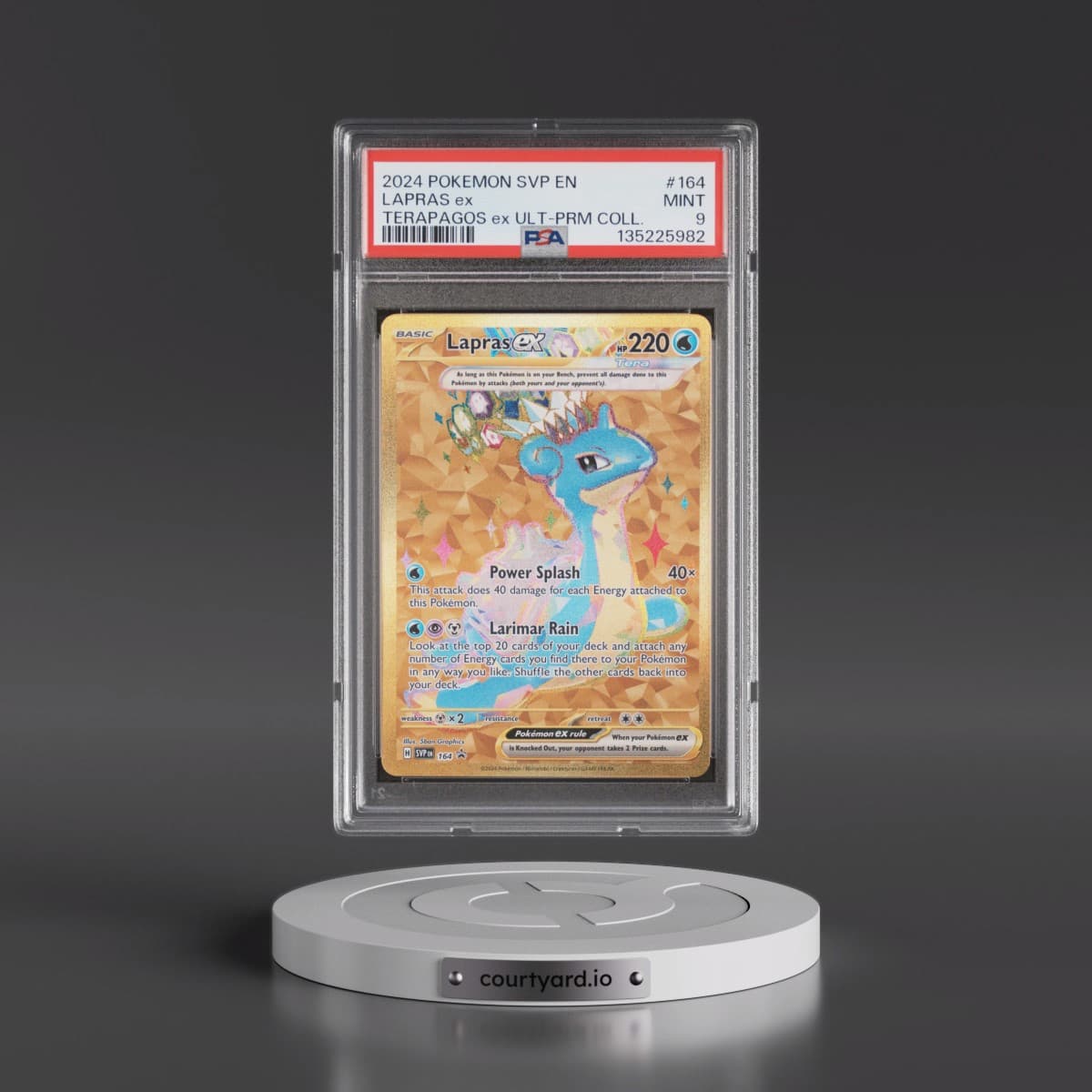 2024 Pokémon Svp EN-SV Black Star Promo #164 Lapras EX - Holo Terapagos EX Ultra-Premium Collection (PSA 9 MINT)